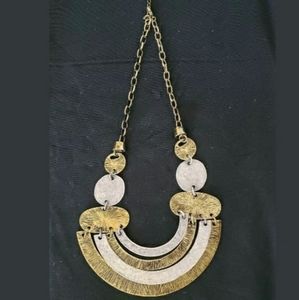 Vintage Goldtone Geometric Design Necklace